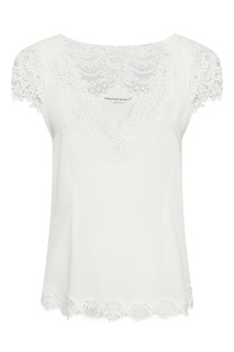 Шелковый топ с кружевом Ermanno Scervino