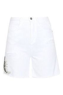Белые джинсовые шорты с декором Ermanno Scervino
