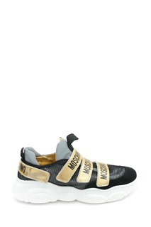 Комбинированные кроссовки с принтованными застежками Moschino