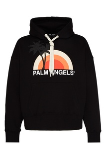 Худи черного цвета с принтом Palm Angels