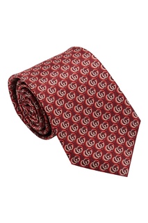 Темно-красный галстук с логотипным узором Gucci