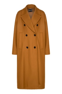 Светло-коричневое шерстяное пальто Erika Cavallini