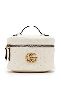 Круглый белый мини-рюкзак GG Marmont Gucci