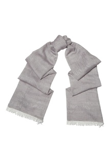 Серый хлопковый шарф Emporio Armani
