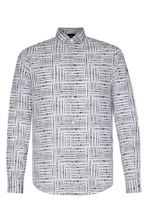 Белая принтованная рубашка Emporio Armani