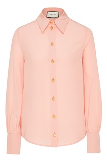 Розовая блуза из крепдешина Gucci