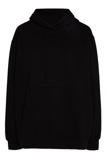 Черное худи с логотипом на капюшоне Msgm