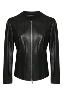 Черная куртка из кожи Marina Rinaldi