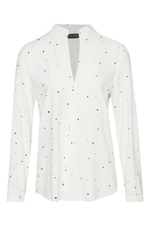 Белая блуза с узором в горох Marina Rinaldi