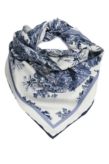 Шелковый платок с синим рисунком Marina Rinaldi