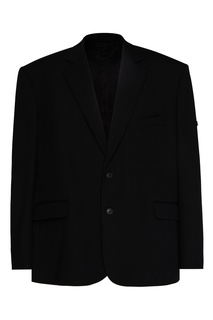 Черный пиджак оверсайз с нашивкой Balenciaga