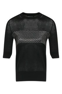 Черный джемпер с короткими рукавами Ermanno Scervino