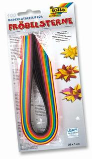 Folia, Набор цветной бумаги полоски 35*1 см 100 шт.