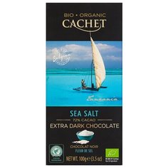 Шоколад Cachet горький с морской солью, 72%, 100 г