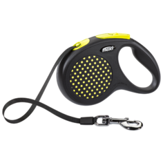 Поводок-рулетка для собак Flexi Design M ленточный желтый 5 м