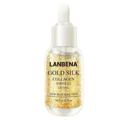 LANBENA Gold Silk Collagen Ampoule Lifting Сыворотка-лифтинг для лица с ионами золота, шелком и коллагеном, 15 мл