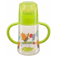 Happy Baby Бутылочка с широким горлом, с ручками 250 мл (10008) с рождения, lime