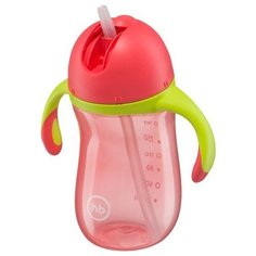 Поильник с трубочкой Happy Baby 14006, 260 мл red