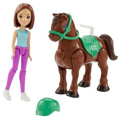 Набор Barbie В движении Мини-кукла с пони, 11 см, FHV62