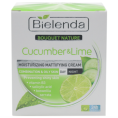 Bielenda Cucumber & Lime Moisturizing Mattifying Cream Увлажняющий матирующий крем для лица, 50 мл