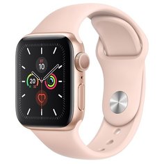 Часы Apple Watch Series 5 GPS 44mm Aluminum Case with Sport Band золотистый/розовый песок