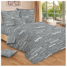 Постельное белье 1.5-спальное Letto B409 70х70 бязь серый