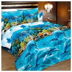 Постельное белье 2-спальное Letto B183 70х70 см, бязь голубой