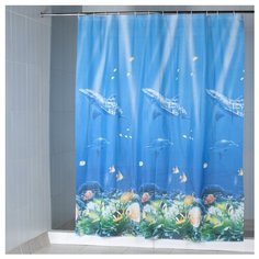 Штора для ванной Aquarius Дельфины 180х200 разноцветный