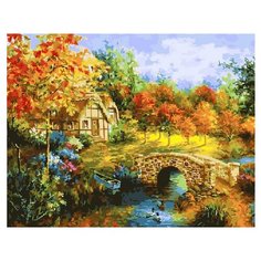 ВанГогВоМне Картина по номерам "Мостик через пруд", 40х50 см (ZX 10136)