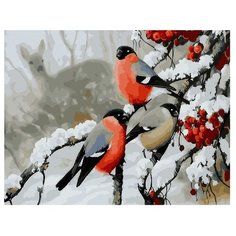ВанГогВоМне Картина по номерам "Снегири зимой", 40х50 см (ZX 21707)