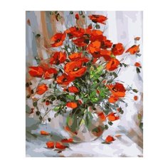 ВанГогВоМне Картина по номерам "Маки на белом фоне", 40х50 см (ZX 22111)
