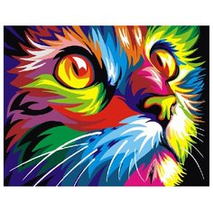 ВанГогВоМне Картина по номерам "Радужный кот", 40х50 см (ZX 20237)