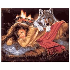 ВанГогВоМне Картина по номерам "Женщина и волк", 40х50 см (ZX 21905)