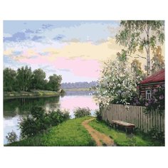 ВанГогВоМне Картина по номерам "Дача у реки", 40х50 см (ZX 10085)