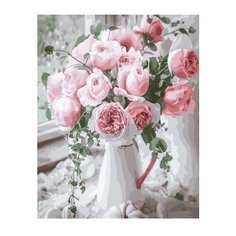 ВанГогВоМне Картина по номерам "Нежный букет на окне", 40х50 см (ZX 21881)