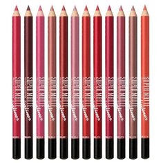 Menow Набор из 12 карандашей для губ Super Matte Lipliner красный/коричневый/розовый/бежевый