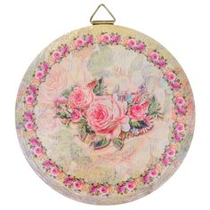 Подставка под горячее GiftnHome круглая (керамика, пробка) 16 см