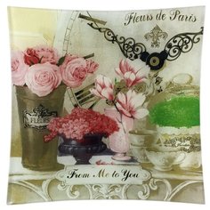 GiftnHome Тарелка Парижские цветы 20х20 см разноцветный