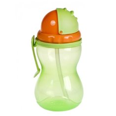 Поильник с трубочкой Canpol Babies 56/113, 370 мл зеленый/оранжевый