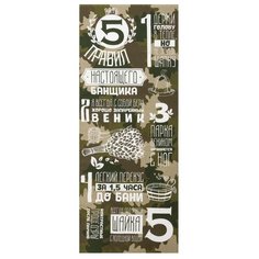 Доляна Полотенце Правила настоящего банщика банное 60х146 см зеленый