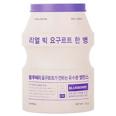 APIEU тканевая маска Real Big Yogurt One-Bottle Blueberry с экстрактом голубики, 21 г