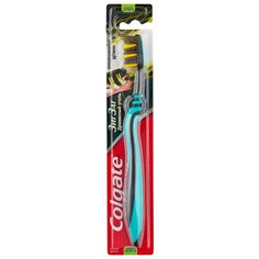 Зубная щетка Colgate Зиг Заг многофукциональная с древесным углем, средней жесткости, зеленый