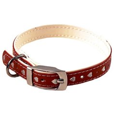 Ошейник КАСКАД Синтетик "Сердечко", двойной 00210113 красный