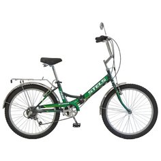 Городской велосипед STELS Pilot 750 24 Z010 (2018) черный/зеленый 16" (требует финальной сборки)