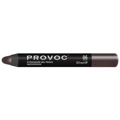 Provoc Тени-карандаш водостойкие Eyeshadow Gel Pencil 06 темный шоколад, матовые