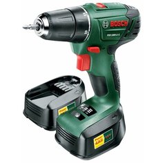 Аккумуляторная дрель-шуруповерт BOSCH PSR 1800 LI-2 1.5Ah x2 Workbox 38 Н·м зеленый/черный