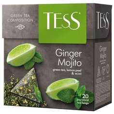 Чай зеленый Tess Ginger mojito в пирамидках, 20 шт.