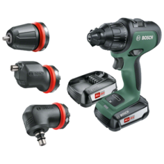 Ударная аккумуляторная дрель-шуруповерт BOSCH AdvancedImpact 18 2.5Ач х2 кейс комплект 36 Н·м зеленый/черный