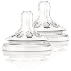 Соска Philips AVENT Natural силиконовая 1м+ 2шт. SCF652/27 бесцветный