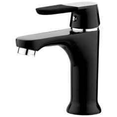 Смеситель для раковины (умывальника) Ростовская Мануфактура Сантехники SL123-001F однорычажный двухцветный черный/хром